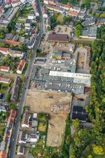 Aerial view, construction site Hansastrasse 53, Wattenscheid, Bochum, Ruhr area, North