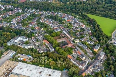 Aerial view, ?? View Südfeldmark, building Moltkestraße, Goebenstraße, Wattenscheid, Bochum, Ruhr