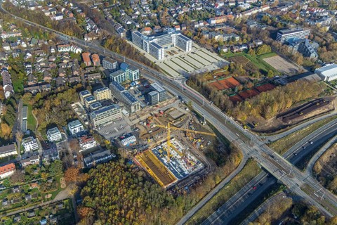Police Bochum police station south-east, construction site new building residential neighbourhood