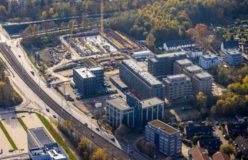 Police Bochum police station south-east, construction site new building residential neighbourhood