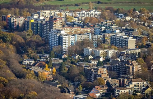 Student halls of residence Hustadt, an der Ruhr-Universität Bochum, Querenburg, Bochum, Ruhr area,