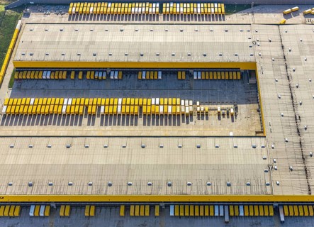 Construction site, new construction DHL Logistik, former Opel site, Laer, Bochum, North