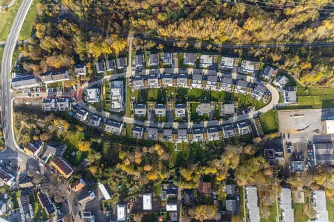 Residential area Mark'scher Bogen, Weitmar, Bochum, Ruhr area, North Rhine-Westphalia, Germany, An