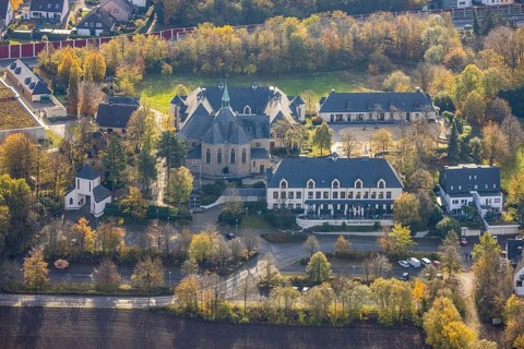 Cistercian monastery Bochum-Stiepel, Restaurant Klosterhof, Stiepel, Bochum, Ruhr area, North