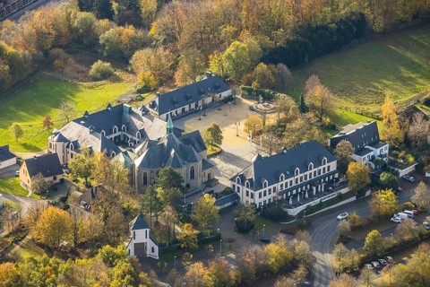 Cistercian monastery Bochum-Stiepel, Restaurant Klosterhof, Stiepel, Bochum, Ruhr area, North