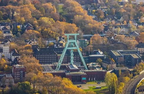 German Mining Museum, winding tower, Grumme, Bochum, Ruhr area, North Rhine-Westphalia, Germany,