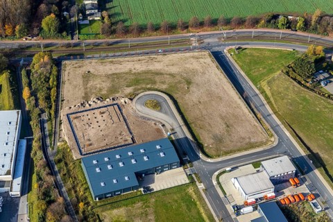 Construction site of new industrial estate An der Salzstraße, district Hiltrop, Bochum, Ruhr area,