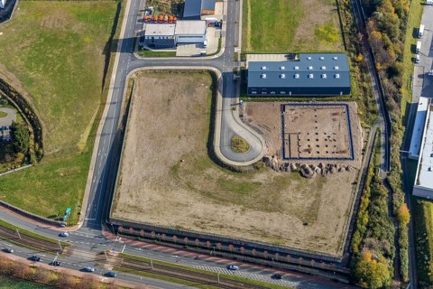 Construction site of new industrial estate An der Salzstraße, district Hiltrop, Bochum, Ruhr area,