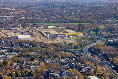 Construction site, new construction DHL Logistik, former Opel site, former Opel administration