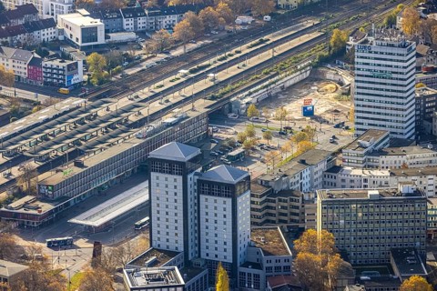 Bochum main station, demolition multi-storey car park P7, construction site for new multi-storey