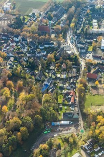 View of Hiltrop, Wiescherstraße, evang. Church of the Redeemer Bochum-Hiltrop, Bergen, Bochum, Ruhr