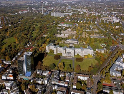 Frankfurt, skyline, skyscrapers, Deutsche Bank, DEU Germany Germany, Europe, aerial view,