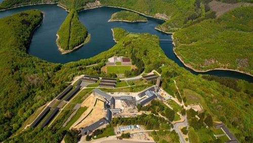 Former Nazi Ordensburg Vogelsang, a building complex erected by the National Socialists on Mount