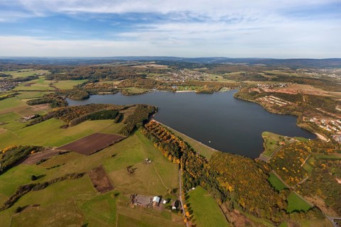 Bostalsee, tributaries Bos, Dämelbach, district Sankt Wendel, Nohfelden, Saarland, Germany, Europe,