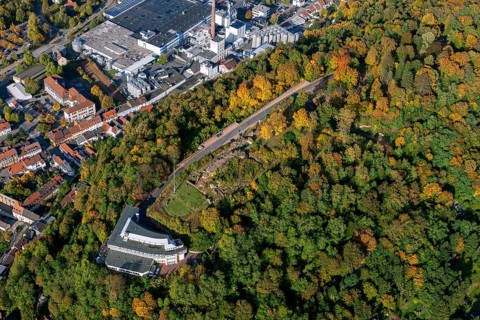 Aerial view, Schlossberg-Hotel Homburg OHG, Homburg, Saarland, Germany, Europe, birds-eyes view,