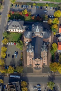 St. Sacrament Saardom, Dillingen/Saar, Saarland, Germany, Europe, aerial photo, birds-eyes view,