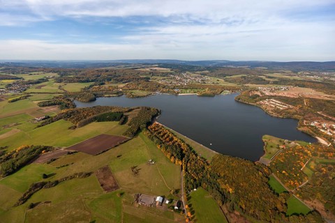 Bostalsee, tributaries Bos, Dämelbach, district Sankt Wendel, Nohfelden, Saarland, Germany, Europe,