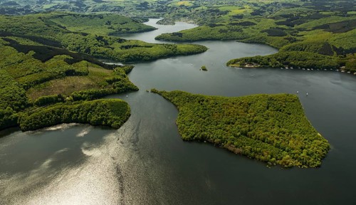 Rurstausee, Rurtalsperre Schwammenauel second largest reservoir in Germany, Heimbach, Eifel, North