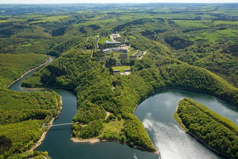 Former Nazi Ordensburg Vogelsang, a building complex erected by the National Socialists on Mount