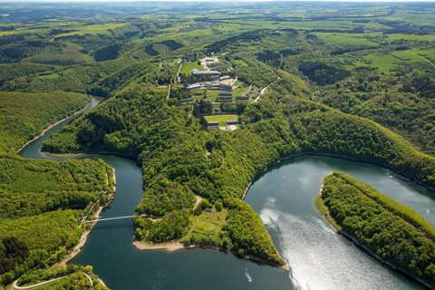 Former Nazi Ordensburg Vogelsang, a building complex erected by the National Socialists on Mount