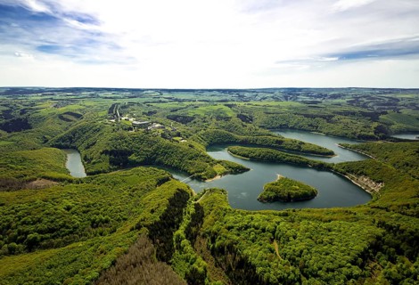 Former Nazi Ordensburg Vogelsang, a building complex erected by the National Socialists on Mount