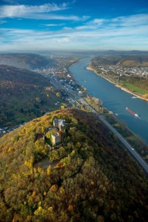 Rheineck Castle in the Rhine Valley, Rhine, autumn foliage, Bad Breisig, Ahrweiler district,