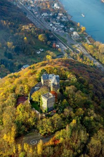 Rheineck Castle in the Rhine Valley, Rhine, autumn foliage, Bad Breisig, Ahrweiler district,