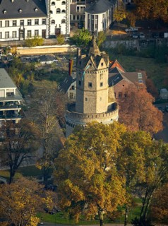 The Round Tower, landmark of Andernach, corner defence tower in the town wall, defence tower,