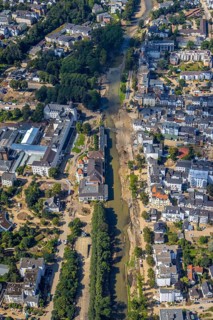 Aerial view, flood area at the river Ahr with spa hotel Bad Neuenahr and Steigenberger Hotel as
