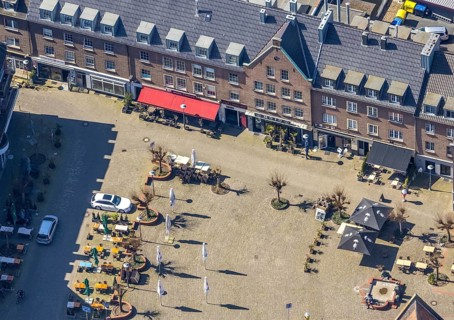 Aerial view, Kornmarkt, Wesel, Ruhr area, Lower Rhine, North Rhine-Westphalia, Germany, outdoor