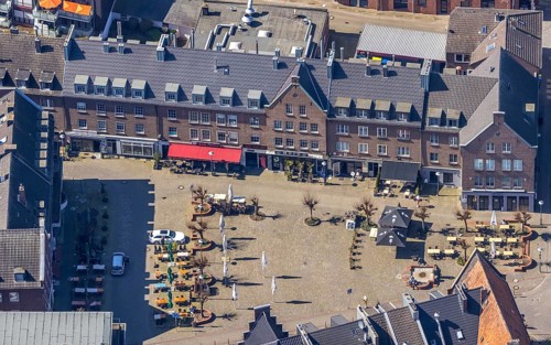 Aerial view, Kornmarkt, Wesel, Ruhr area, Lower Rhine, North Rhine-Westphalia, Germany, outdoor