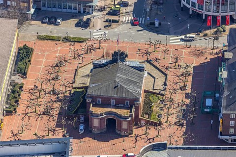 Aerial view, Berliner Tor Wesel, Berliner-Tor-Platz, Wesel, Ruhr area, Lower Rhine, North