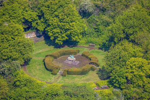 Aerial photo, castle ruins Volmarstein Castle, Volmarstein, Wetter, Ruhr area, North
