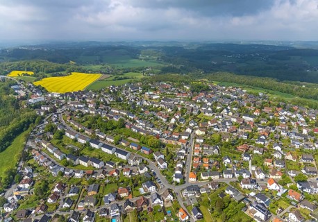 Aerial view, aerial view Grundschöttel, Wetter, Ruhr area, North Rhine-Westphalia, Germany, DE,