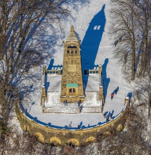 Aerial view, Berger monument on the Hohenstein, Witten, Ruhr area, North Rhine-Westphalia, Germany,