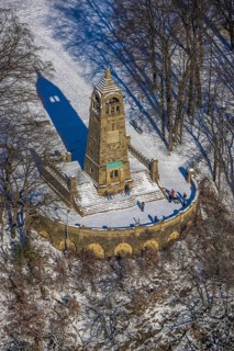 Aerial view, Berger monument on the Hohenstein, Witten, Ruhr area, North Rhine-Westphalia, Germany,