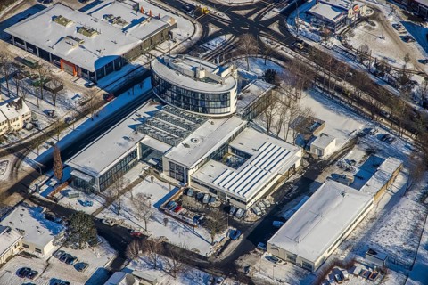 Aerial photo, Stadtwerke Witten, Witten, Ruhr area, North Rhine-Westphalia, Germany, DE, energy