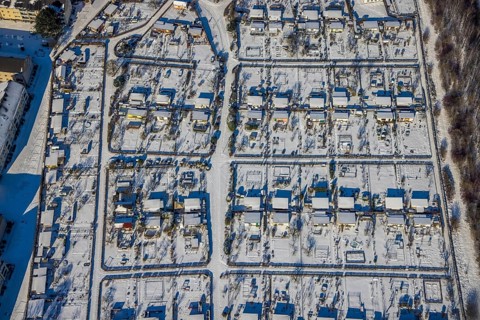 Aerial view, allotment garden association, Goethestrasse, Annen, Witten, Ruhr area, North