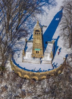 Aerial view, Berger monument on the Hohenstein, Witten, Ruhr area, North Rhine-Westphalia, Germany,