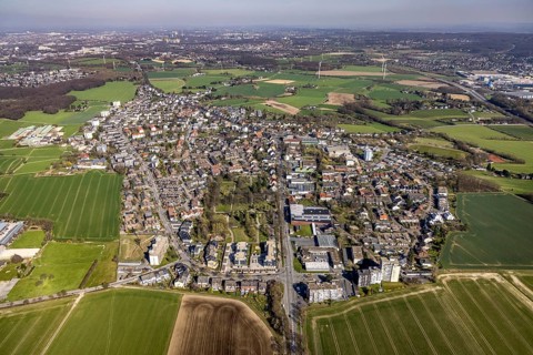 Aerial view, local view Stockum, Düren, Witten, Ruhr area, North Rhine-Westphalia, Germany, DE,
