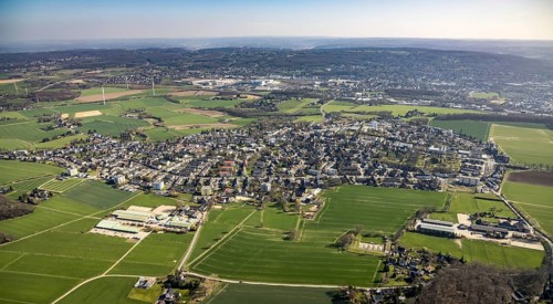 Aerial view, local view Stockum, Düren, Witten, Ruhr area, North Rhine-Westphalia, Germany, DE,