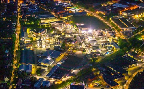 Aerial view, Evonik Industries AG premises, chemical plant, Witten, Ruhr area, North