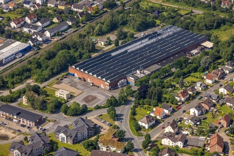 Aerial view, Mannesmann Precision Tubes GmbH Wickede plant, Wickede, Sauerland, North