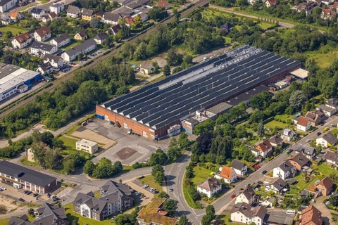 Aerial view, Mannesmann Precision Tubes GmbH Wickede plant, Wickede, Sauerland, North