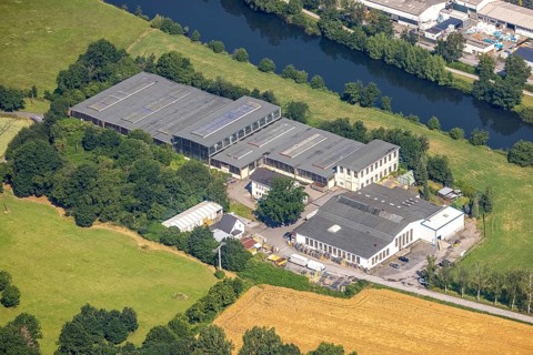 Aerial view, company premises Bongard Machines GmbH and Voß & Eiffert GmbH wire processing,