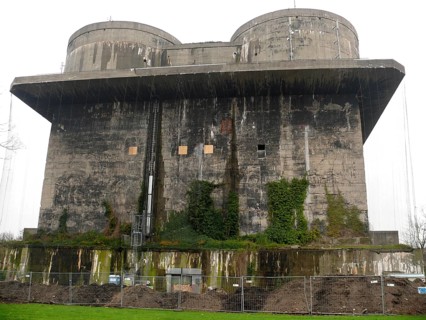 Today energy bunker, Flak Tower VI in Wilhelmsburg, Hamburg, Germany