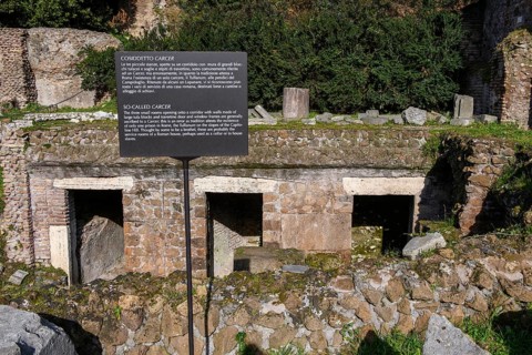 Exposed former cellars on the Via Sacra in the Roman Forum, Rome, Lazio, Italy