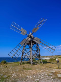 Historic grist mill, grinding mill, Jordhamn, Öland, Sweden