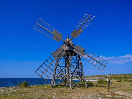 Historic grist mill, grinding mill, Jordhamn, Öland, Sweden