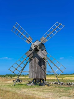 The mills of Lerkaka, historical windmill, trestle windmill, Lerkaka, Öland, Sweden